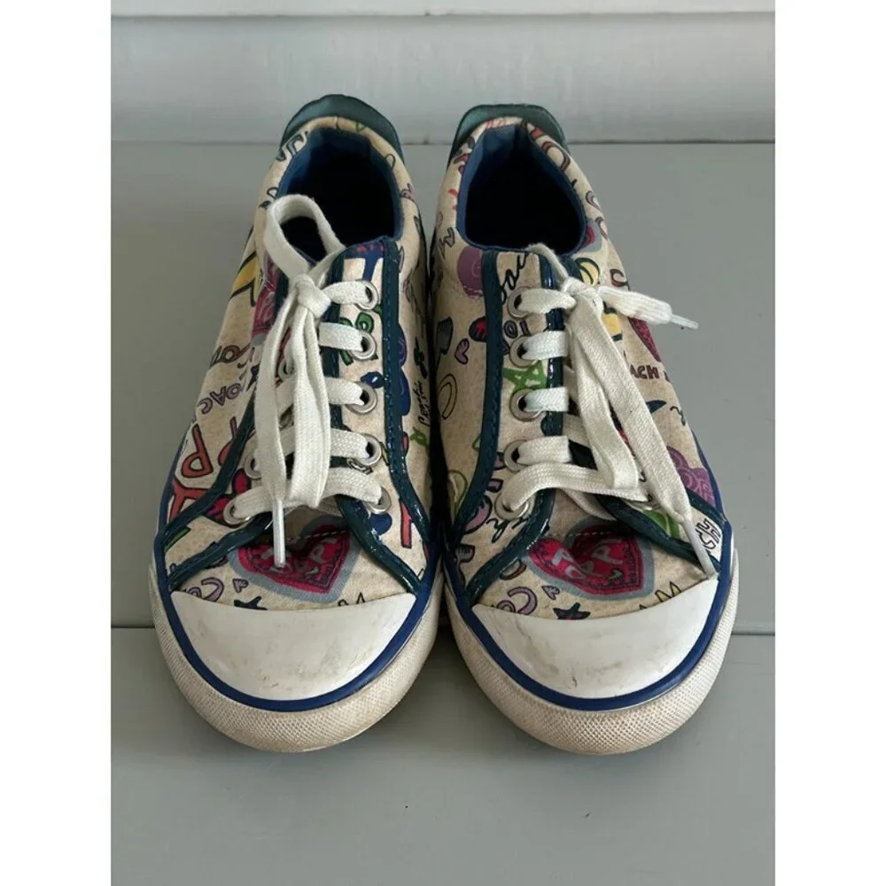 Coach Leatherware‎ Womens Multicolor Poppy Barrett Lace-Up Sneakers Size 5.5B